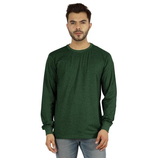 Inkmeso T-shirt à Manches Longues en Coton pour Homme, Col Rond Basique