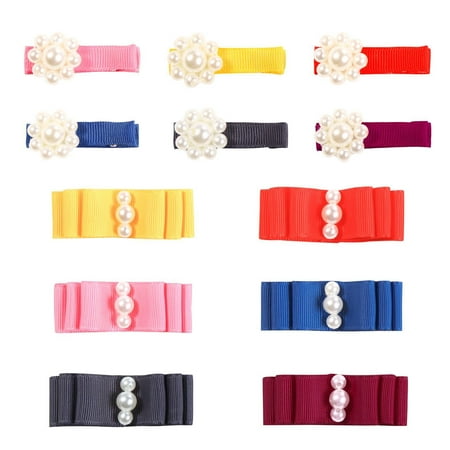 

nsendm Hair Baby 12PC Girl Hair Toddler Accessories Clips Pearl Ribbon Kids Hair accessories Socking Stuff for Kids Hairclip Multicolor One Size