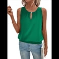 thumbnail image 2 of Chaleco de Moda con Cuello Redondo y Botones, Color Liso, Verde, Talla XL, 2 of 6
