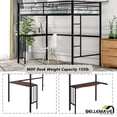 thumbnail image 6 of BELLEMAVE Metal Twin Size Loft Bed with Desk, Loft Bed with Full-Length Guardrails and Ladder, loft bed full size for Teens(Black), 6 of 12