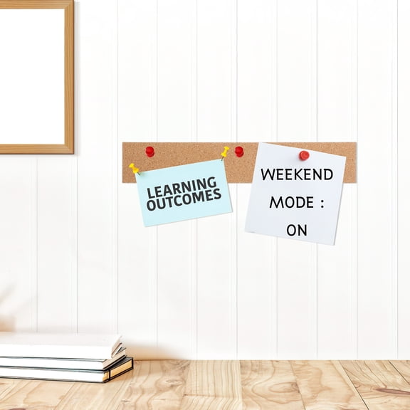 Worgeous 5 Pcs Large Cork Board Self-adhesive Frameless Bulletin Strip Office