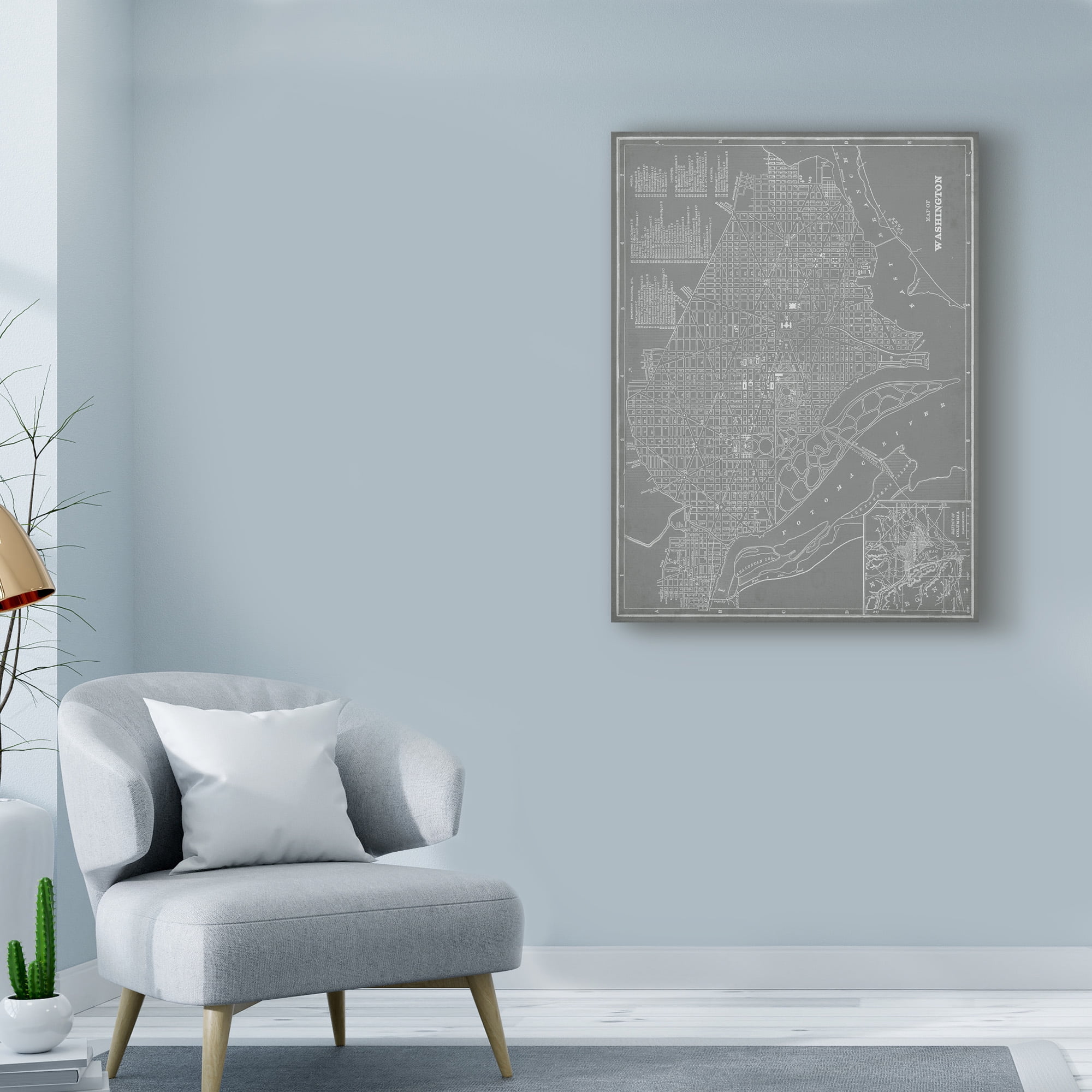 Trademark Fine Art 'City Map of Washington D.C.' Canvas Art by Vision Studio