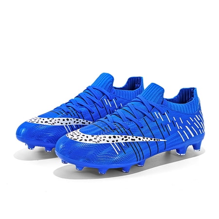 CERYTHRINA Men’s Soccer Cleats Low-Top Outdoor Athletic Shoes Football Competition Sneaker Blue 39