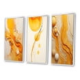 thumbnail image 3 of Designart "Yellow Liquid Wave Continuation Undefined III" Abstract Shapes Framed Wall Art Set Of 3 - Grey Transitional Frame Canvas Set For Living Room Decor, 3 of 6