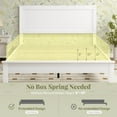 BENSHI Wood Queen Platform Bed Frame with Headboard, Mid Century Bed