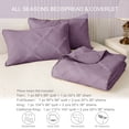 thumbnail image 3 of Exclusivo Mezcla Ultrasonic King Quilt Set, 3-Piece Lightweight Bedspreads Modern Striped Coverlet, Dusty Lavender, 3 of 7