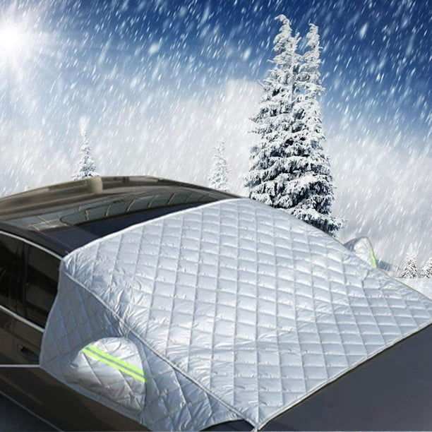 Couverture de neige pour pare-brise de voiture épaissie et couverture de  glace de neige de luxe avec 4 couches de protection pare-soleil pare-soleil  protection UV pare-soleil pour Jeep SUV Van (argent, 260