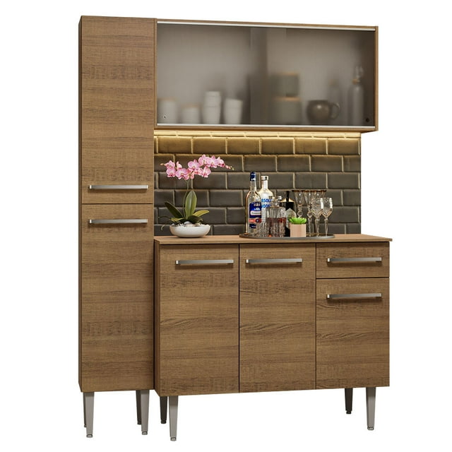 Mueble de Cocina Compacta 137cm Sin Tarja Emilly Madesa 05