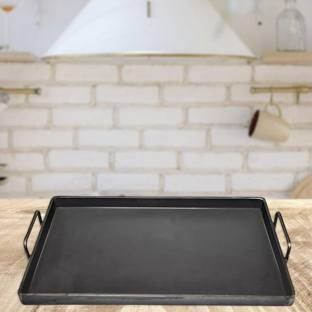Sartén para cocinar, plancha para barbacoa, utensilios de cocina, planchas de hierro fundido reforzado con ranuras, superficie plana para