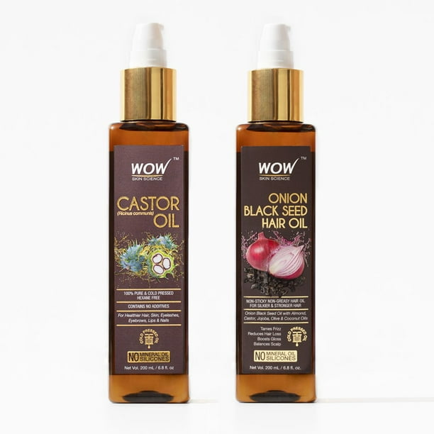 Wow Castor Oil And Onion Black Seed Hair Oil 2x 500ml Walmart Com Walmart Com