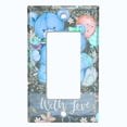 thumbnail image 2 of Metal Light Switch Wall Plate Outlet Cover (2 Teddy Bears Blue With Love Heart Balloon Flower - Single Rocker), 2 of 2