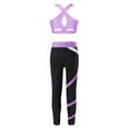 thumbnail image 2 of Manyakai Kids Girls Sport Bras Dance Gymnastics Crop Top with Athletic Leggings Set 2 Piece Gym Yoga Lavender 10, 2 of 5