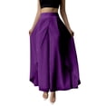 thumbnail image 2 of Favoffer Women's Chiffon Long Pants Solid Color Elastic Waist Lightweight Flowey Casual Trousers Summer Breathable for Beach Holiday Outdoor, 2 of 6