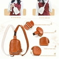 thumbnail image 4 of YOVIEE Small Sunflower Fashion Sling Bag Backpack For Women Premium PU Leather Tassel Brown, 4 of 5