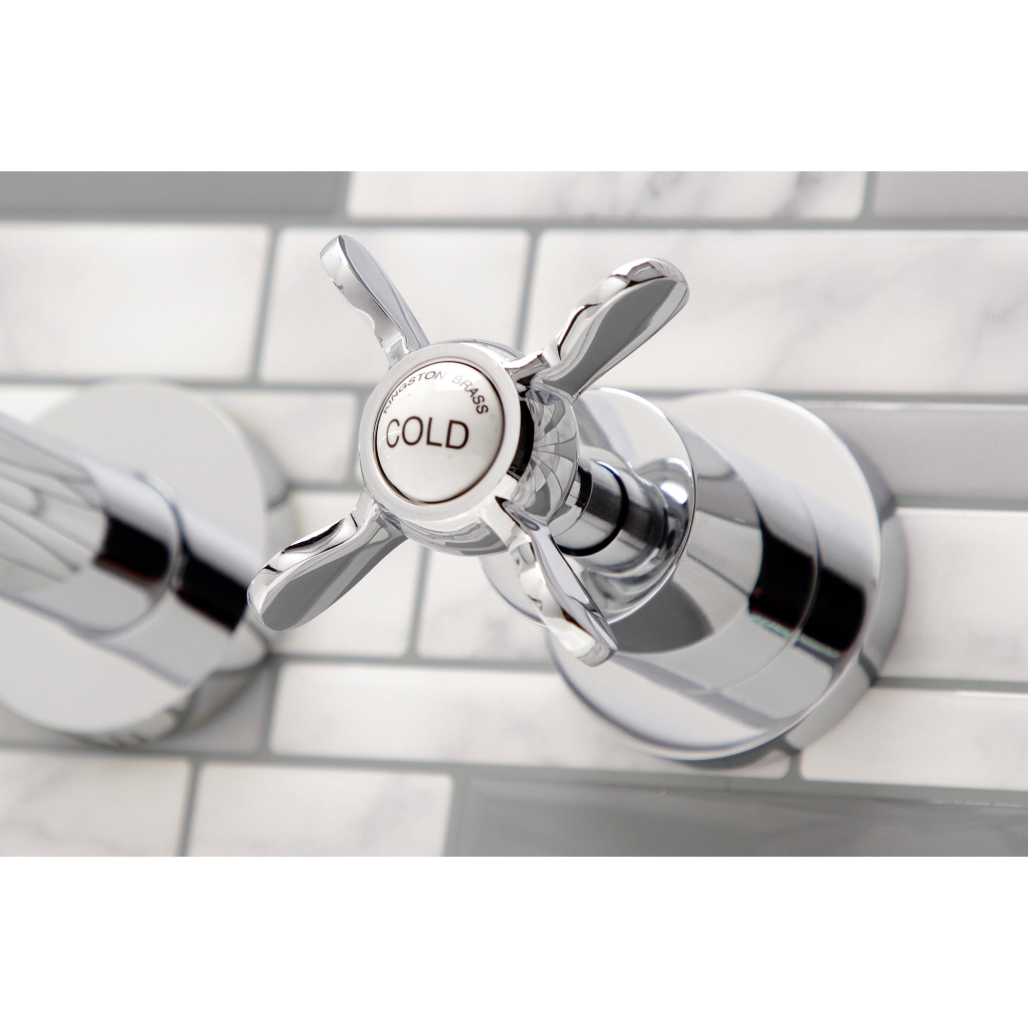 Kingston Brass KS8051BEX Essex Two-Handle 3-Hole Wall Mount Roman Tub Faucet in Polished Chrome
