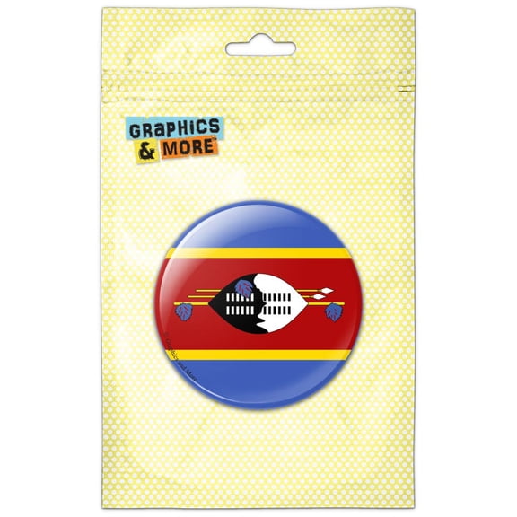 Swaziland National Country Flag Pinback Button Pin Badge