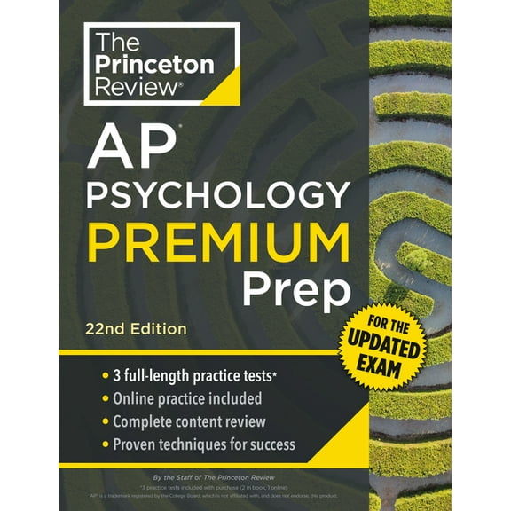 College Test Preparation Princeton Review AP Psychology Premium Prep, 22nd Edition: For the New 2025 Exam: 3 Practice Tests   Digital Practice   , (Paperback)