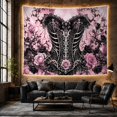 thumbnail image 6 of Gothic Corset Scene with Pink Roses and Black Vines, Dramatic Gothic Style for Dark Art Lovers, Dark Wall Decor, Halloween Gift, Tapestry Wall Hanging for Bedroom and Dorm, 6 of 7
