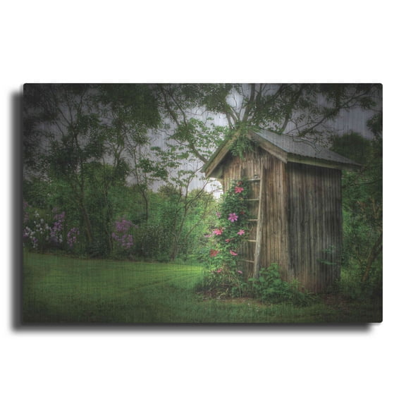 Luxe Metal Art 'Fragrant Outhouse' by Lori Deiter, Metal Wall Art, 16"x12"