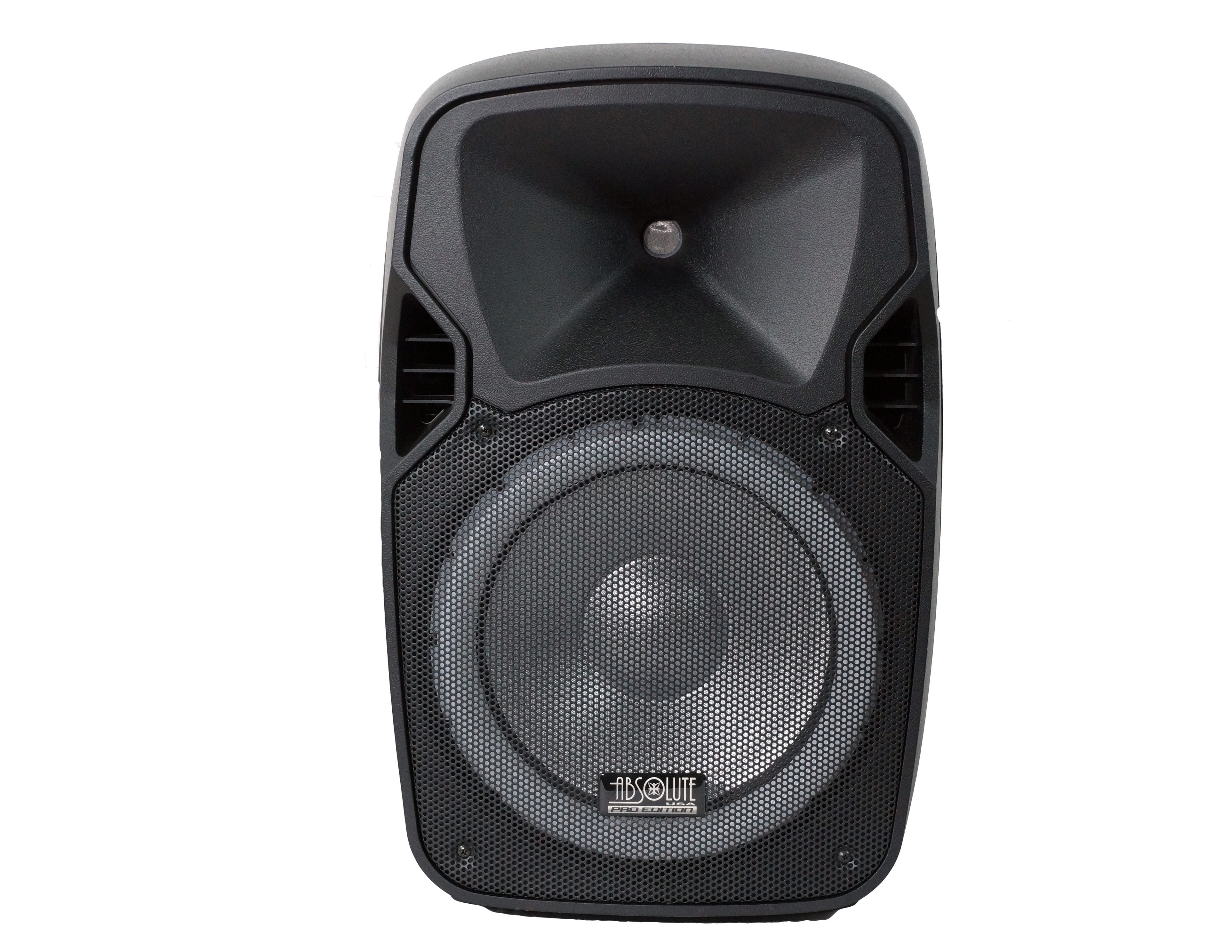 Absolute USPROBAT12 3000 Watts Max Pro PA DJ Active Battery Power Speaker + Speaker Stand