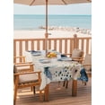 thumbnail image 2 of Outdoor Tablecloth with Umbrella Hole for Patio/Picnic/Party/Camping, Weeping Blue Floral Waterproof Table Cloth Rectangle Table Cover Washable, Spring Butterflies Flowers Linen (54"x 80"), 2 of 8