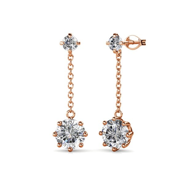 1 Pair Women Lady Jewelry Silver Double Beaded Rhinestone Crystal Stud Earrings 1 Pair Women Lady Jewelry Silver Double Beaded Rhinestone Crystal Stud Earrings