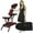 Red, variant on NiamVelo Portable Massage Chair, Black PU Leather & Metal, 18" x 29" x 45"-50", 250 lbs
