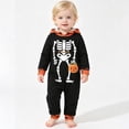 thumbnail image 2 of Baby Halloween Skeleton Jumpsuit Infant Pumpkin Hooded Onesie Funny Romper, Toddler Boys Girls Long Sleeve One Piece Loose-Fit Cute Zip up Festival Outfit for Halloween Parties Trick-or-Treating, 2 of 9