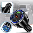 thumbnail image 2 of Cargador de teléfono inteligente, rápido, redondo, para coche, con 5 puertos USB, QC3.0, cargador de 5 puertos, transmisor FM para coche, 2 of 6