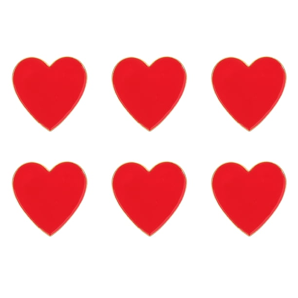 6 broches de corazón rojo con forma de corazón, ideales para bodas, San Valentín, aniversarios, fiestas de disfraces, cumpleaños y regalos para hombres.