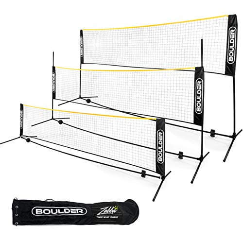 Professional Outdoor Badminton Net Set with Winch System Rackets Shuttlecocks 