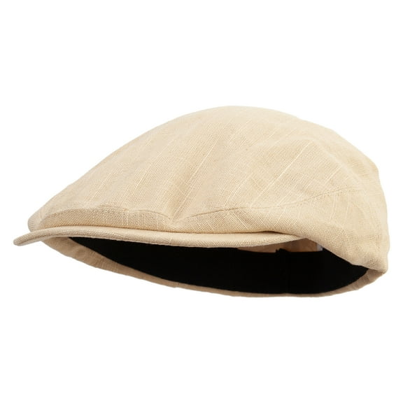 Running Rabbit Icon Embroidered Big Size Men's Linen Ivy Cap - Khaki XL-2XL