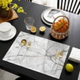 thumbnail image 3 of White Marble Placemats Set of 4, Modern Abstract Art Ink Painting Placemats for Dining Table, Place Mats for Kitchen Tabletop, Waterproof Wipeable Dining Table Mats Set, 3 of 9