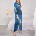 thumbnail image 3 of Fotbe Hibiscus Flowers Calm Water Conjunto de Pijama de Manga Larga para Mujer con Estampado, Ropa de Dormir de 2 Piezas, Conjunto de Casa Suave y Cómodo con Bolsillos-Medium, 3 of 7