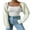 Blanc, variante sur xiaxaixu Cardigan Court à devant Ouvert pour Femme, Manches Longues, Couleur Unie, Boléro en Tricot Côtelé, Chandail, Hauts