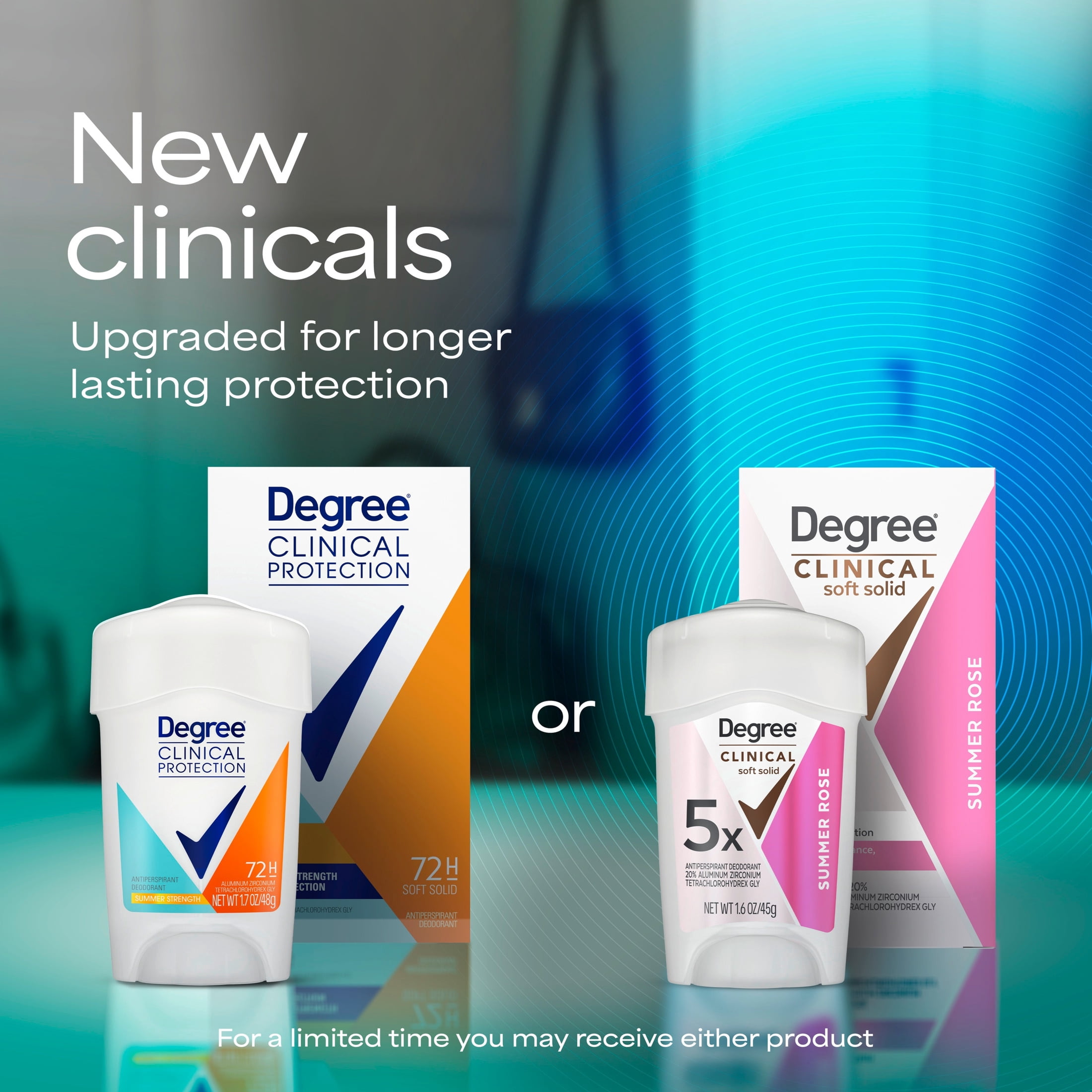 Degree Clinical Strength Antiperspirant Deodorant 96-Hour Sweat and Odor Protection Summer Rose Soft Solid 5x Types of Sweat, 1.6 oz