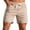 Khaki, variant on Turilly Plus Size Shorts for Men Solid Casual Multi-pocket Cotton Sports Elastic Mid-waist Lace-up Shorts