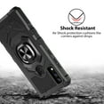 thumbnail image 4 of TJS for AT&T Maestro 3 Phone Case, with Tempered Glass Screen Protector, [Military Grade] Robotic Magnetic Support Car Mount Metal Ring Holder Kickstand Cover (Black), 4 of 6