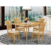 East West Furniture Monza 5-piece Traditional Wood Dinette Set in Oak