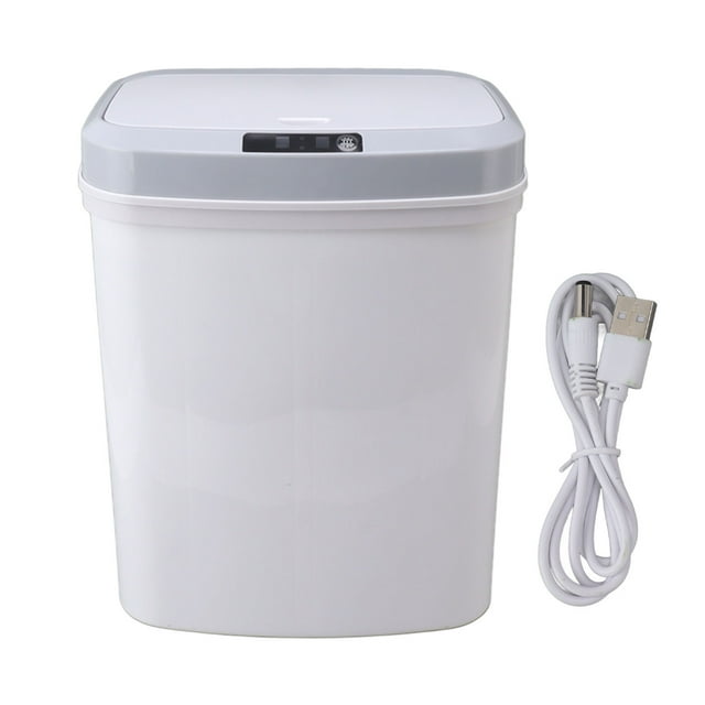 Poubelle Intelligente 16L, Poubelle à Capteur Intelligent à Double Compartiment, Poubelle à Capteur De Mouvement pour Cuisine, Chambre à Coucher, Salle De Bain