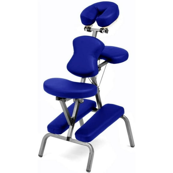 Ataraxia Deluxe Portable Folding Massage Chair w/Carry Case & Strap (Blue)