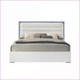 thumbnail image 5 of Bedroom Furniture Set, 4 Pc Queen with LED Headboard, Contemporary White Wood | Double Dressers | Standard Beds, 5 of 14