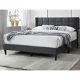 thumbnail image 3 of Elegant Modern Queen Size Bed with Charcoal Brushed Linen Box Design Headboard, 3 of 11