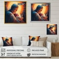 thumbnail image 4 of DESIGN ART Designart "Guardian Angel Embracing The Baby I" Religious Woman Wall Art Prints 36 in. wide x 36 in. high, 4 of 5