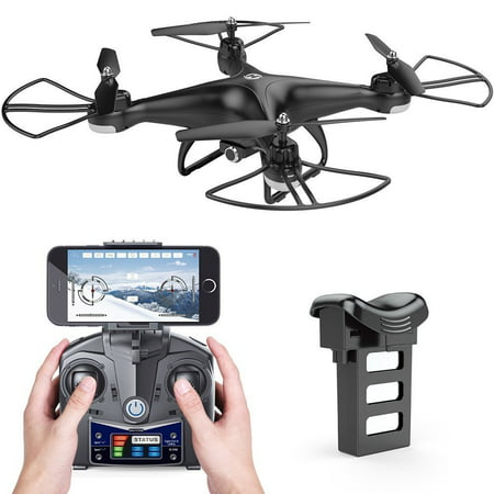 Holy Stone HS110D FPV RC Drone with 720P Camera and Live Video 120° Wide-Angle WiFi Quadcopter with Altitude Hold Headless Mode 3D Flips RTF with Modular Battery,