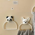 thumbnail image 3 of Cartoon Towel Hanging Rack, Easy To Clean Cute Style Space Saving Non Marking Stickers Wall Mounted Hand Towel Holder  for Kitchen Panda,Puppy, 3 of 8