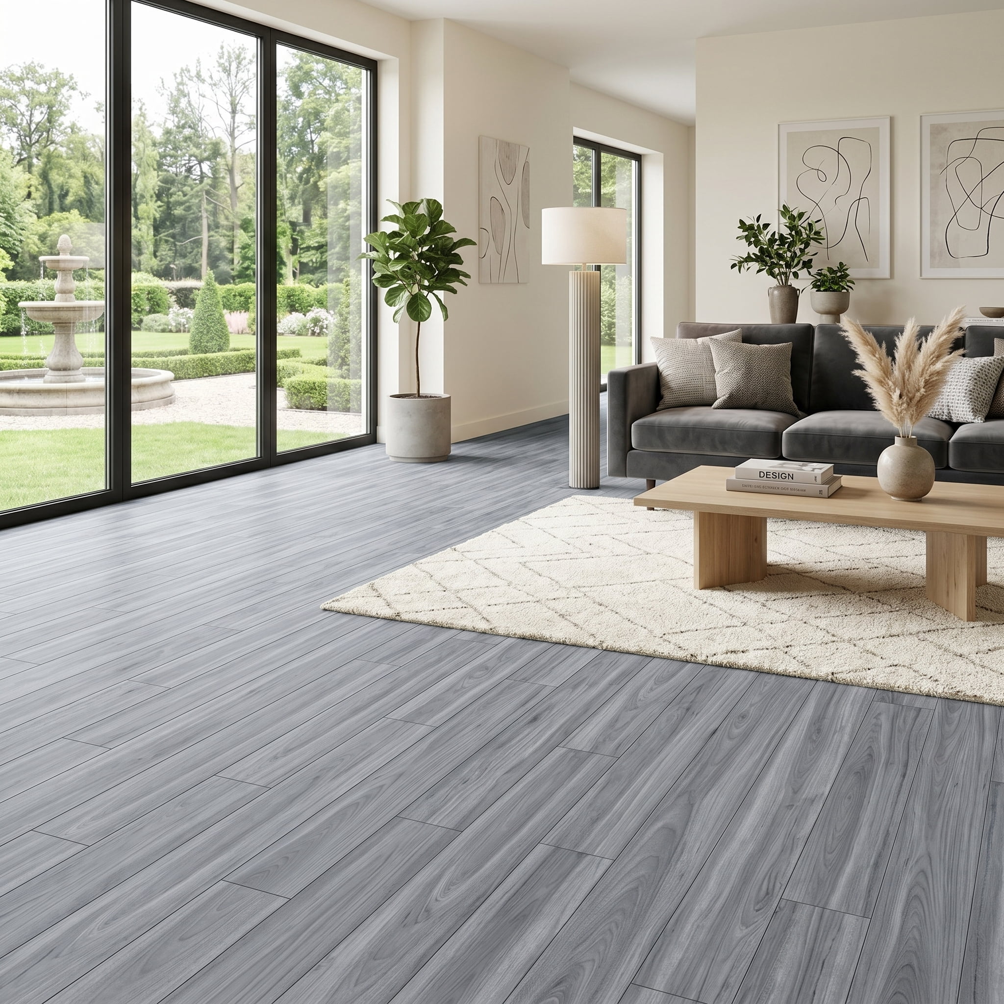 PVC Peel and Stick Flooring, 36"x6" Planks, 60 Pieces, Waterproof, Scratch Resistant, DIY Installation