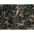 thumbnail image 3 of Ambesonne Deer Quilted Coverlet 2 Pcs, Reindeer Floral Antlers Print, Twin Size, Black Green Brown, 3 of 4