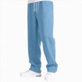 thumbnail image 2 of TAmten Boy Pants Size 10-12 Boys Baggy Sweatpants Open Bottom Straight Wide Leg Athletic Joggers Casual Drawstring Elastic Waist Sweat Pants with Pockets(Sky Blue,13-14 Years), 2 of 5