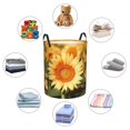 thumbnail image 4 of Balery Golden Sunflower In Field Cesta de ropa redonda con asas, impermeable, independiente, para ropa, juguetes, dormitorio y familia-Medium, 4 of 6